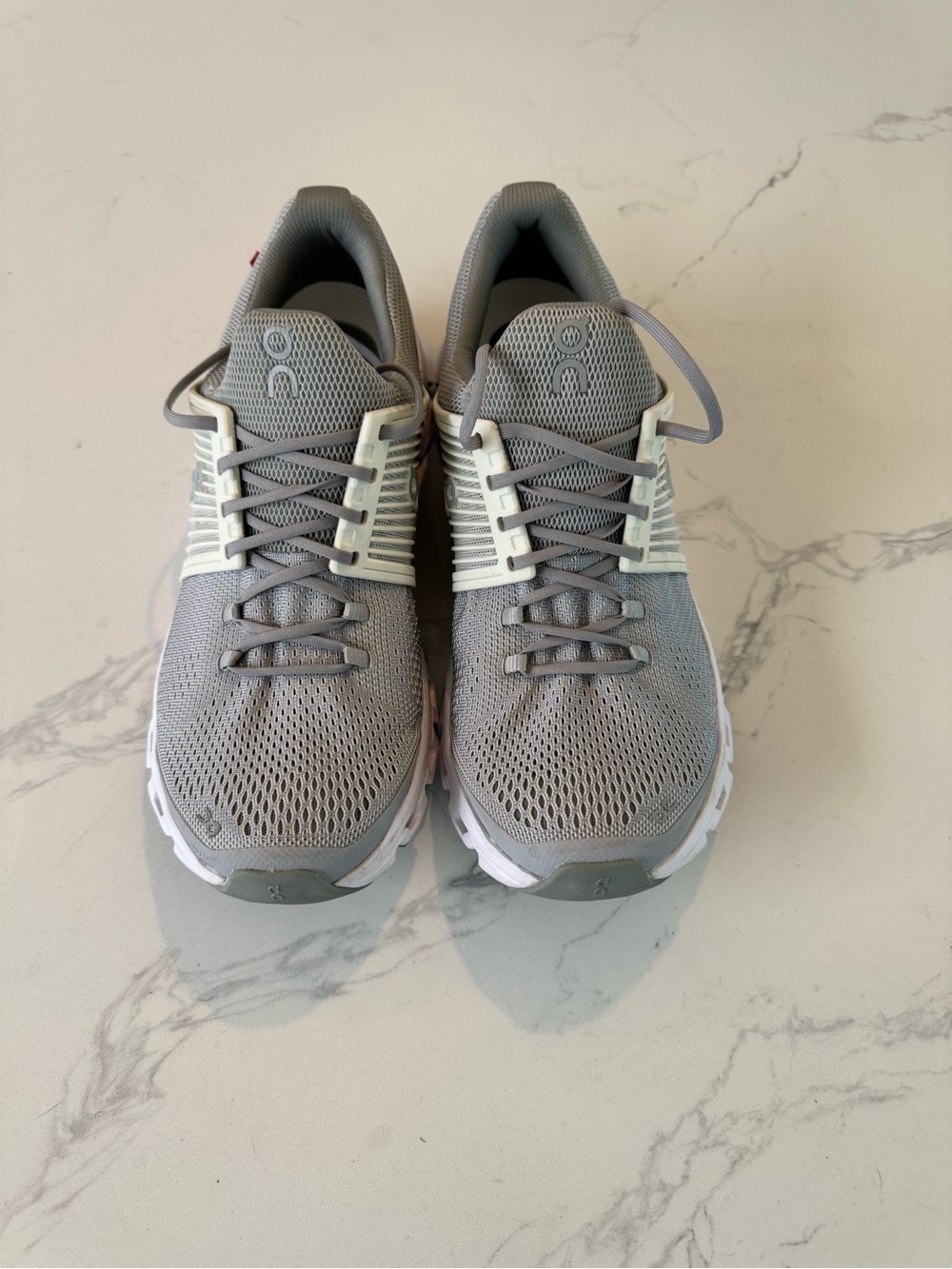 On Running Light Grey Mesh Running Sneakers